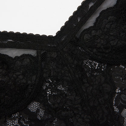Black Lace Strappy Top