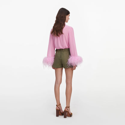 Khaki Denim Utility Skort