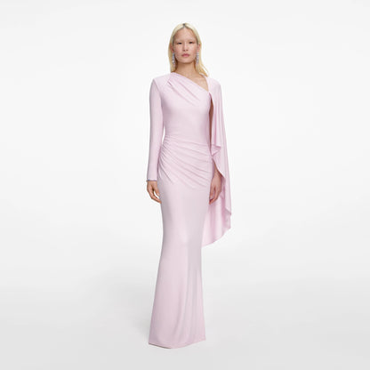 Pink Jersey Drape Maxi Dress