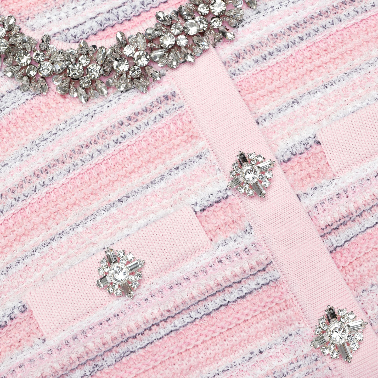 Pink Textured Knit Mini Dress