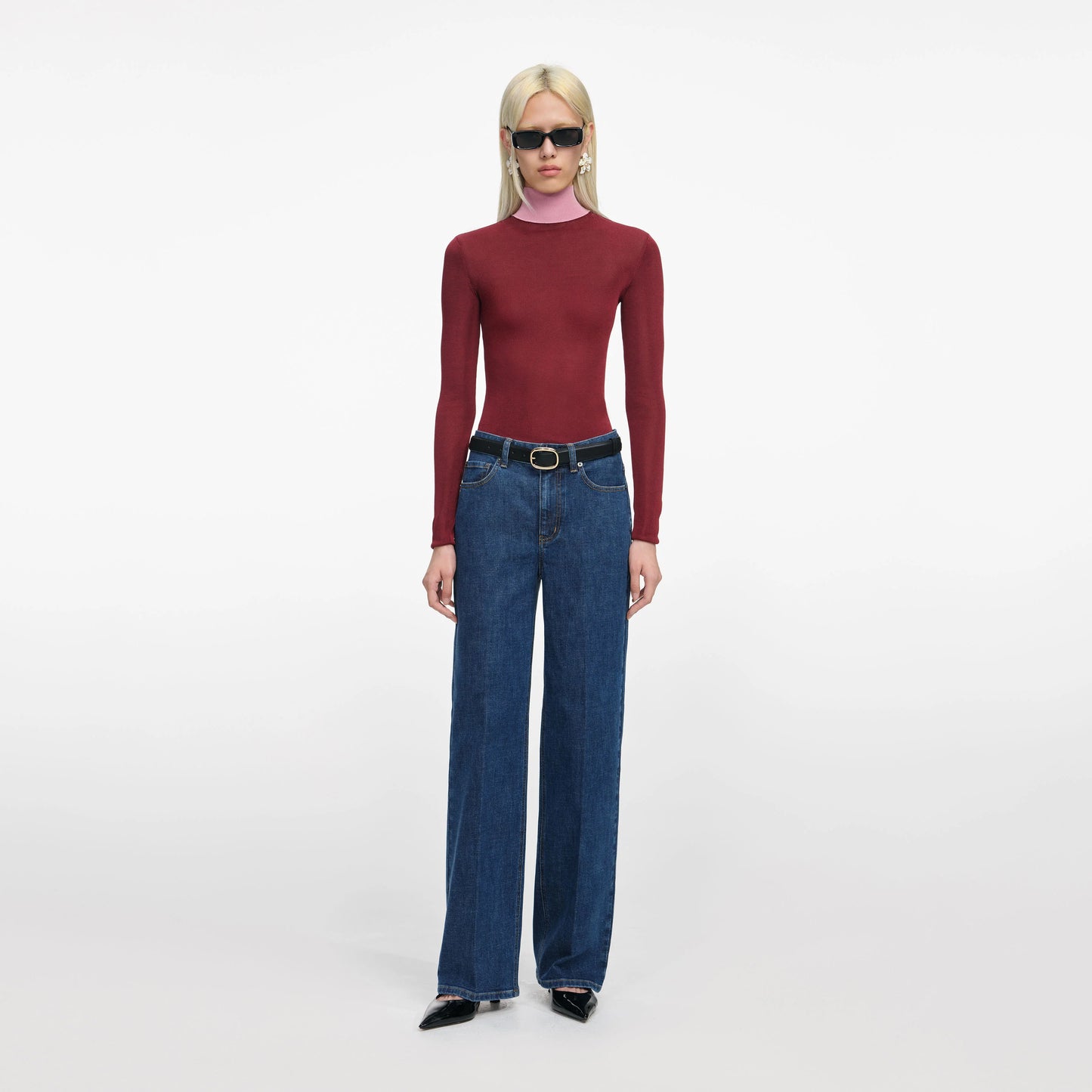 Blue Straight Leg Jeans