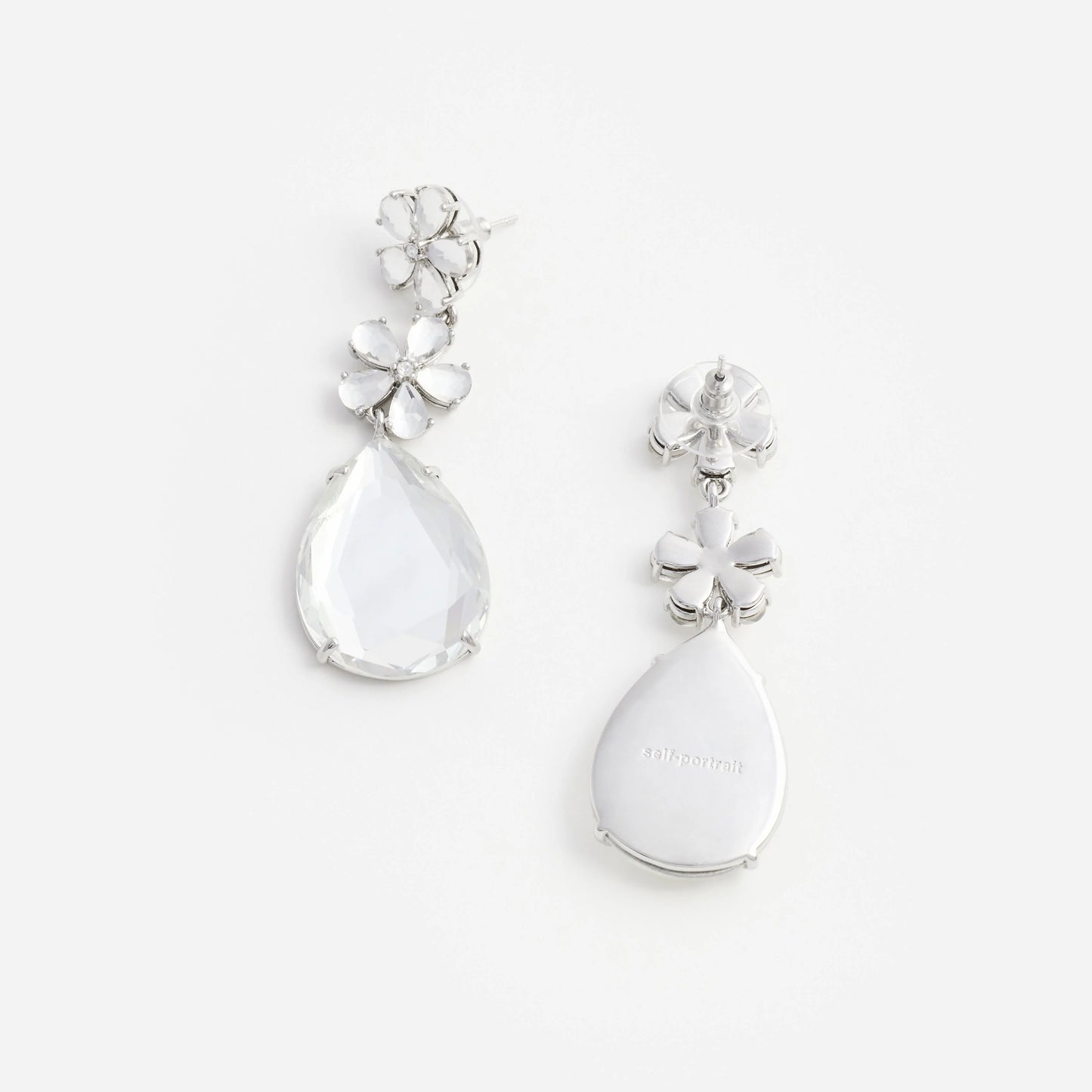 Crystal Flower Tiered Earrings
