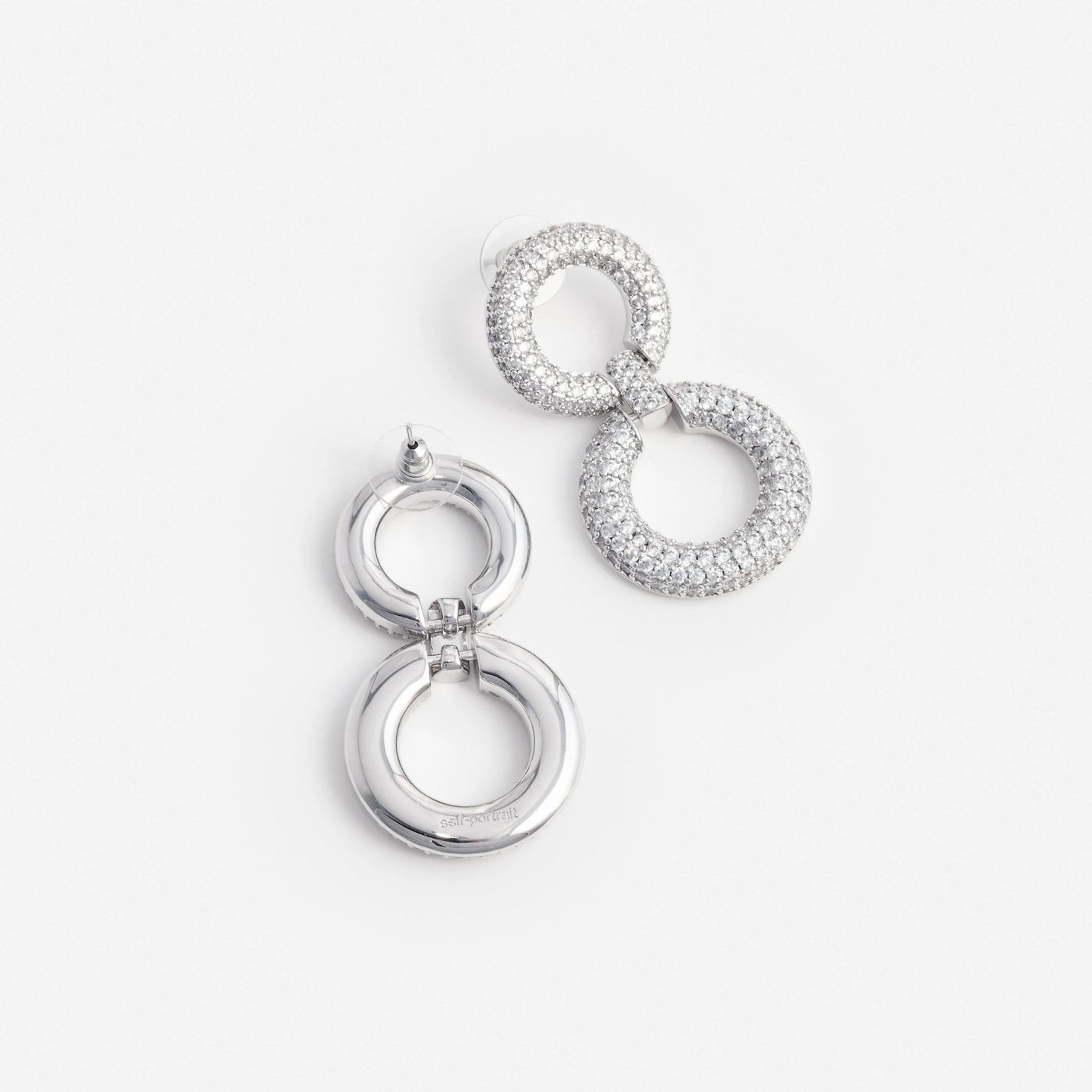 Crystal Link Two Tiered Earrings