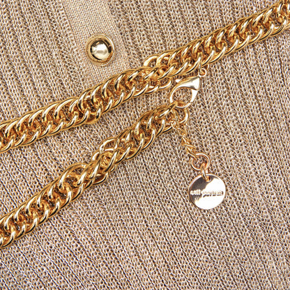 Gold Lurex Ribbed Knit Maxi Dress