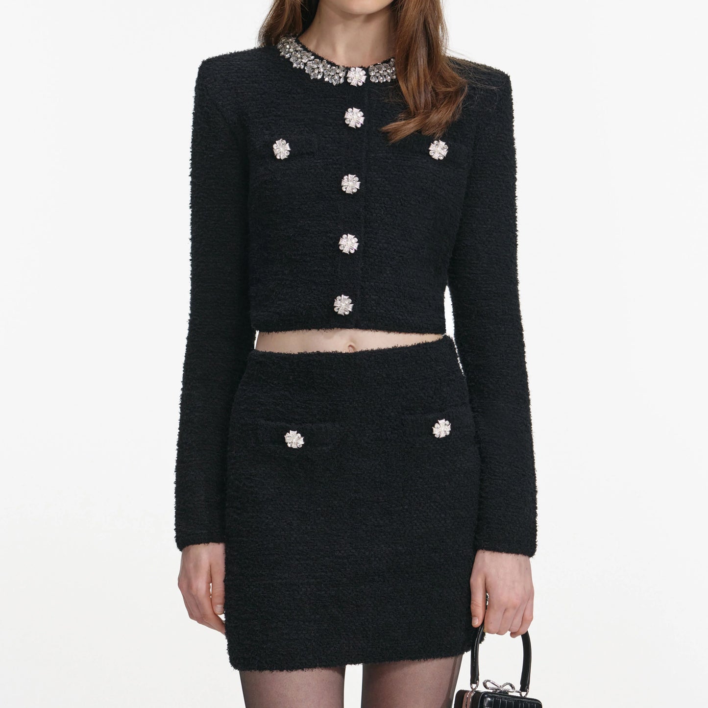 Black Knit Mini Skirt