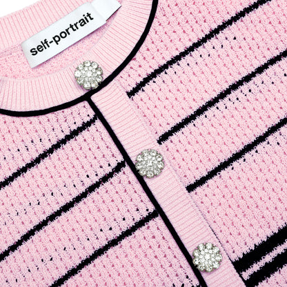 Pink Stripe Knit Midi Dress