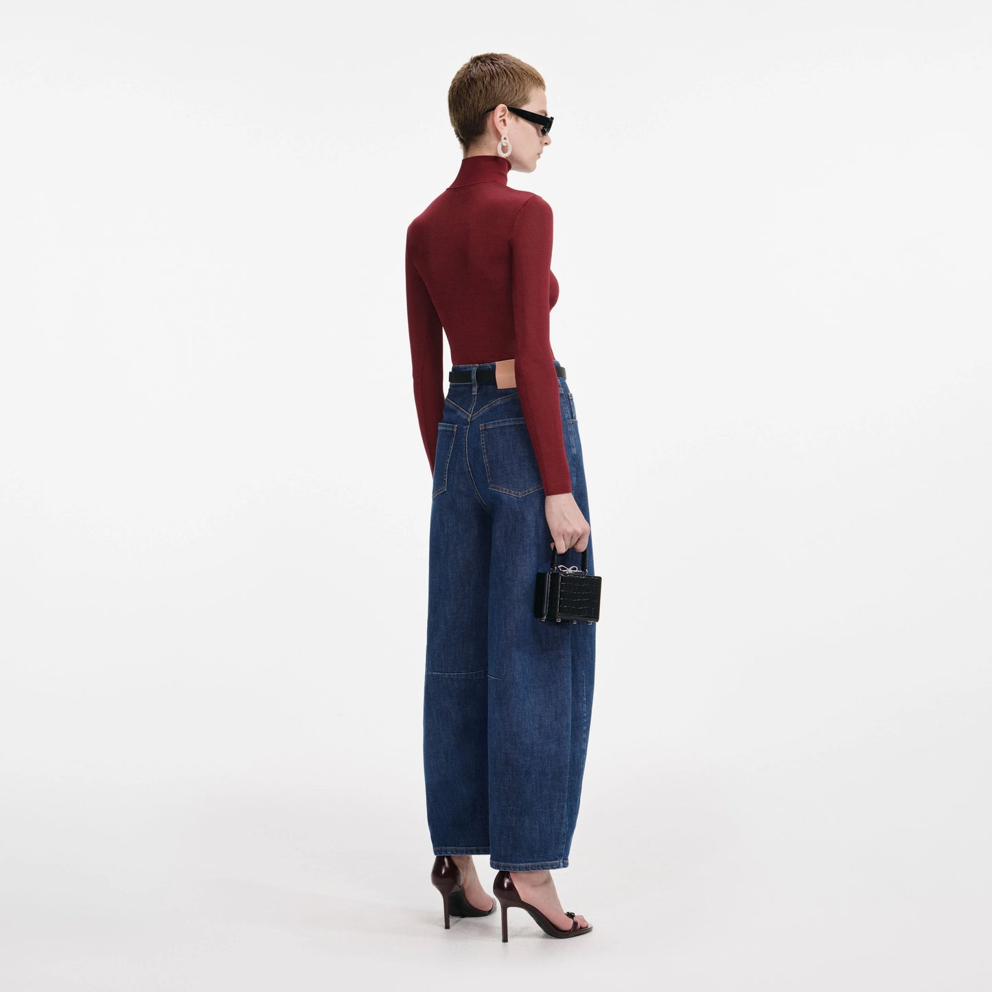 Burgundy Viscose Knit Top