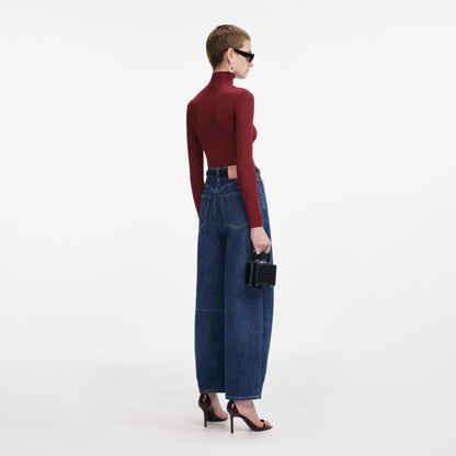 Burgundy Viscose Knit Top