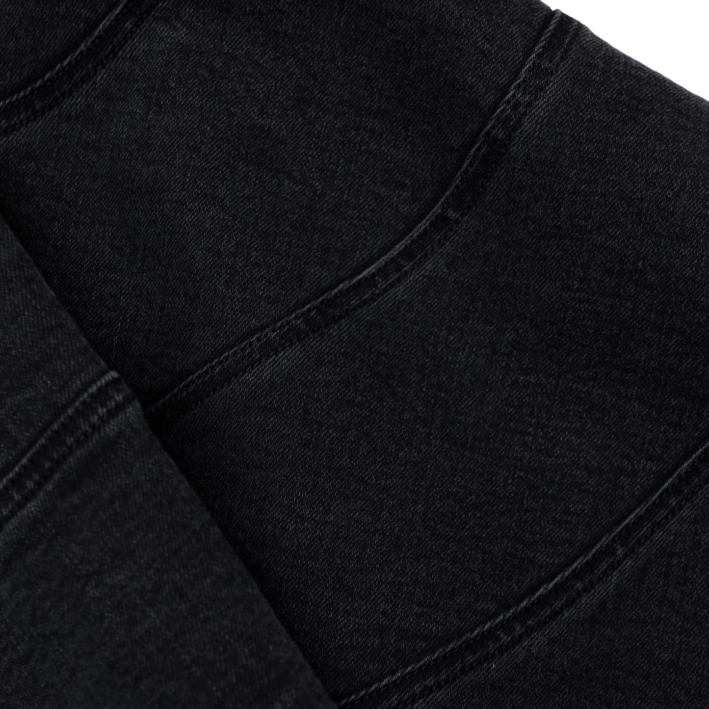 Black Flared Denim Mini Skirt