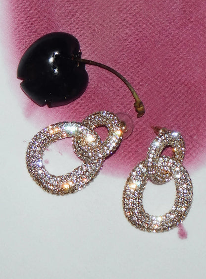 Gold Crystal Link Earrings