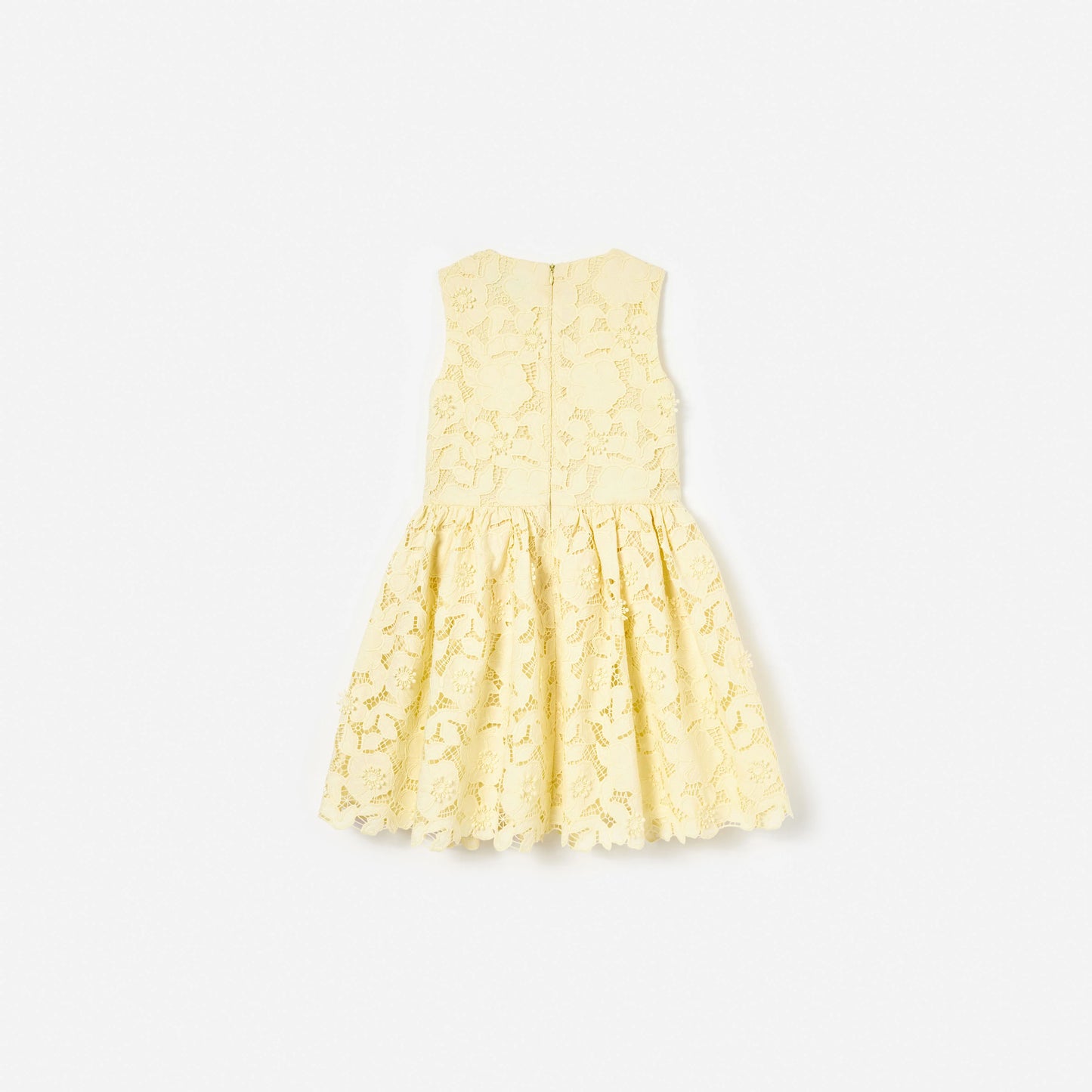 Yellow Sleeveless Lace Dress