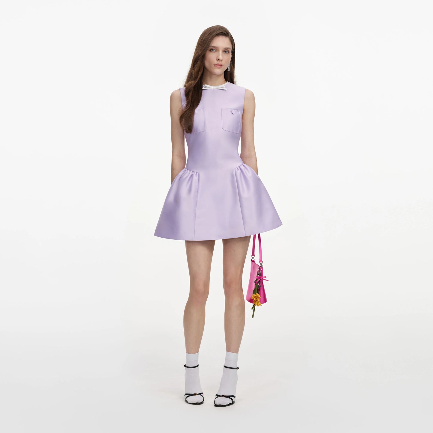 Lilac Taffeta Mini Dress